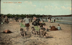 On the Beach Lynn, MA Postcard Postcard Postcard