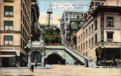 Angel's Flight & Third St. Tunnel Los Angeles, CA Postcard Postcard Postcard