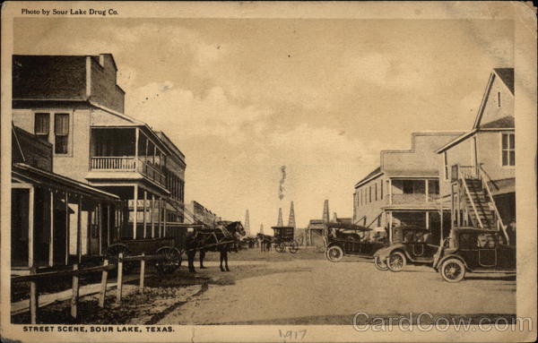 Street Scene of Town Sour Lake Texas