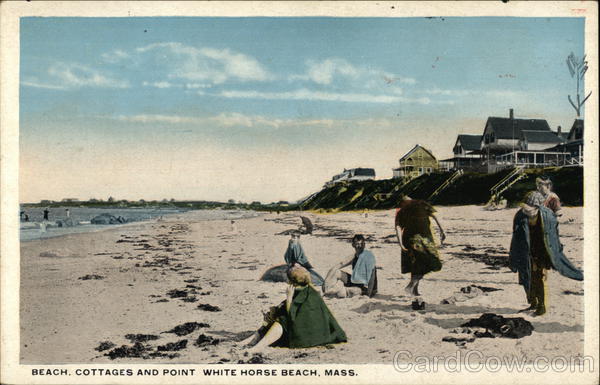 Beach, Cottages and Point White Horse Beach Massachusetts