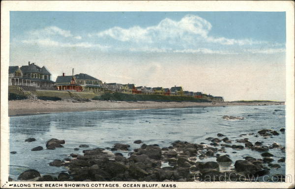 Beach and Cottages Ocean Bluff Massachusetts