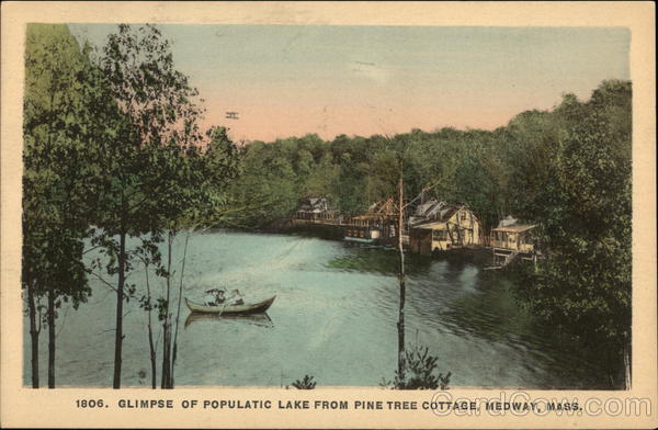 Glimpse of Populatic Lake From Pine Tree Cottage Medway Massachusetts