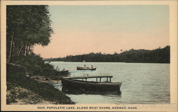 Populatic Lake, Along West Shore Medway Massachusetts