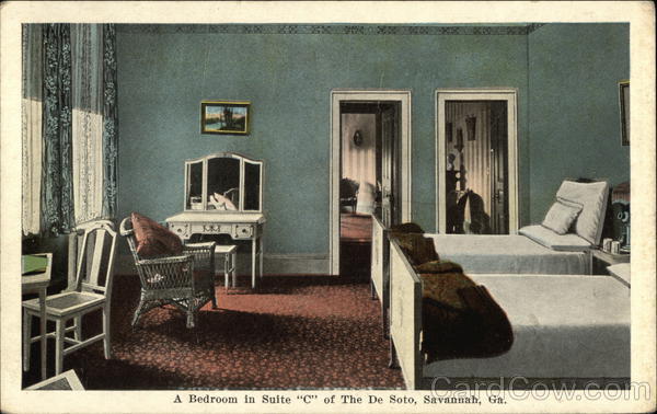 A Bedroom in Suite C of The De Soto Savannah Georgia