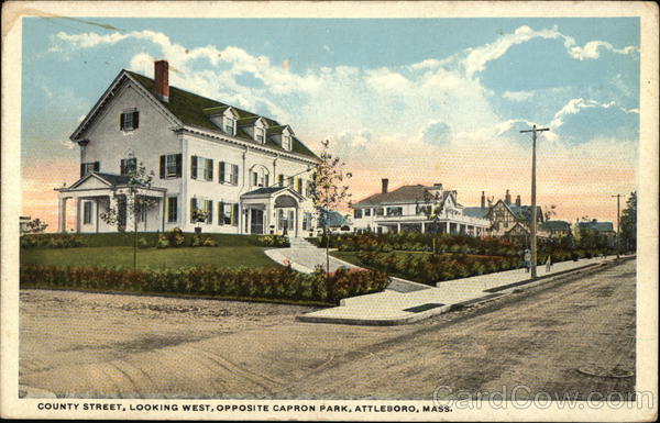 County Street, Looking West, Opposite Capron Park Attleboro Massachusetts