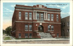 Masonic Temple Litchfield, IL Postcard Postcard Postcard