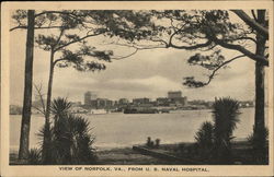 View of Norfolk, Va., From U.S. Naval Hospital Virginia Postcard Postcard Postcard