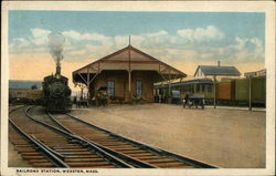 Railroad Station Webster, MA Postcard Postcard Postcard