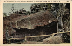 The Mysterious Hanging Boulder, Polar Caves Postcard