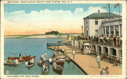 Playland Lake Boat House Postcard