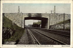 Railroad Bridge and Boston & Main Station Postcard