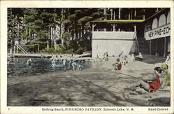 Bathing Beach, Pine-Echo Pavilion Baboosic Lake, NH Postcard Postcard Postcard