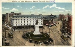 Middle Street from Monument Square Portland, ME Postcard Postcard Postcard