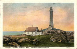 Thatcher's Island, The Northern Lighthouse Rockport, MA Postcard Postcard Postcard