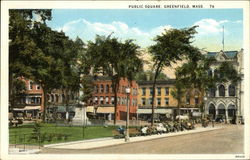 Public Square Greenfield, MA Postcard Postcard Postcard