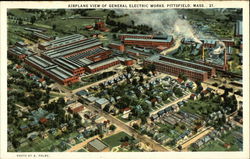 Airplane View of General Electric Works Postcard