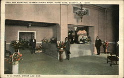 Desk and Entrance to Main Dining Room, Hotel Zane Zanesville, OH Postcard Postcard Postcard