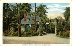 Entrance to the Pine Banks Park Malden, MA Postcard Postcard Postcard