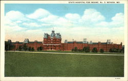 State Hospital For Insane No. 3 Nevada, MO Postcard Postcard Postcard