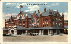 B. & M. Station Postcard