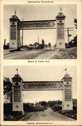 Board of Trade Arch - Approaching Gravenhurst - Leaving Gravenhurst Postcard