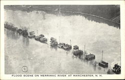 Flood Scene on Merrimac River Manchester, NH Postcard Postcard Postcard