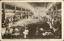 YMCA Auditorium Receiving Ship Commonwealth Pier Postcard