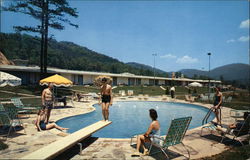 Pool Area at Howard Johnson's Motor Lodge and Restaurant Asheville, NC Postcard Postcard Postcard