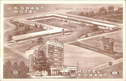 Hotel U.S. Grant and U.S. Grant Motel Mattoon, IL Postcard Postcard Postcard