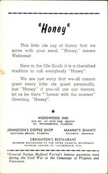 "Honey" - Wedgewood Inn St. Petersburg, FL Postcard Postcard Postcard