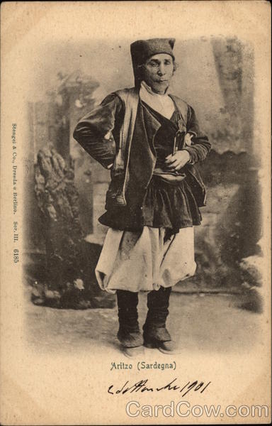 Traditional Costume of Aritzo, Sardinia Italy