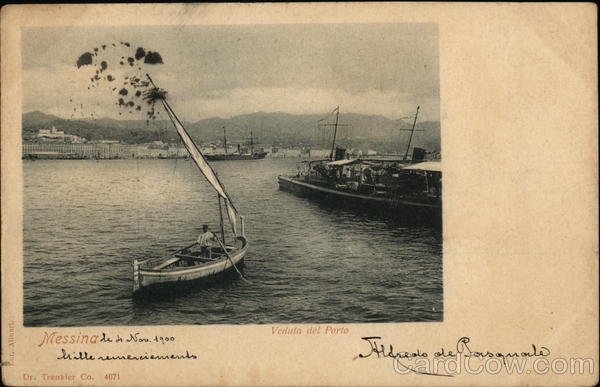 View of Port Messina Italy