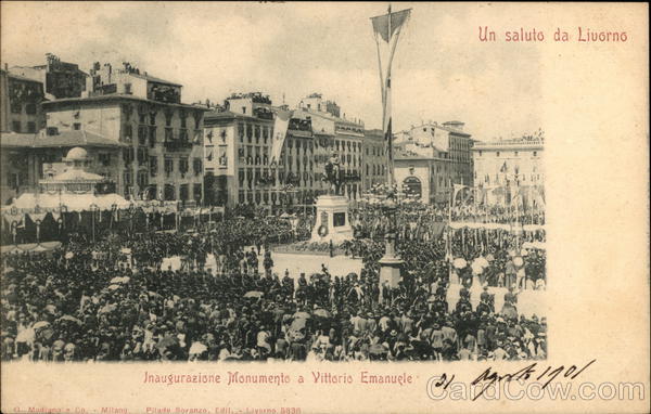 Inauguration of Monument to Vittorio Emanuele Livorno Italy