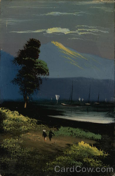 Painted view of Fujiyama Japan