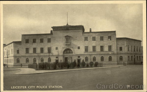 City Police Station Leicester, England Postcard