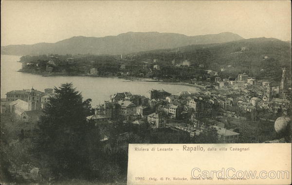 View of Town from Villa Cavagnari Rapallo Italy