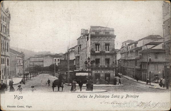 Calles de Policarpo Sanz y Principe Vigo Spain