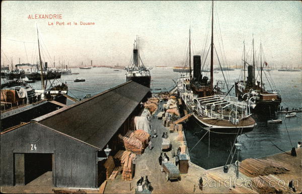 Le Port et la Douane Alexandria Egypt Africa
