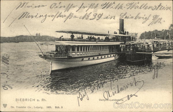 Steamer on the Rhine, Biebrich Wiesbaden Germany