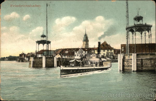 Boat Leaving Harbor Friedrichshafen Germany