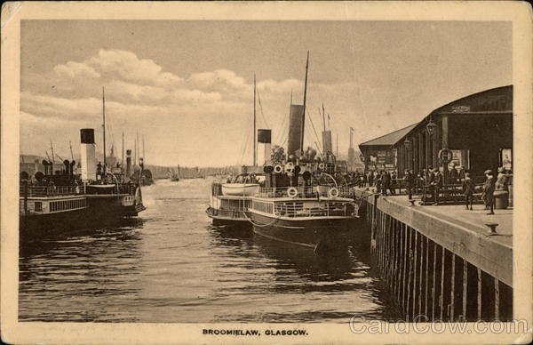 View of Broomielaw and River Clyde Glasgow Scotland