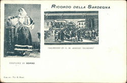 Local Costume and Scene of Sardinia Postcard