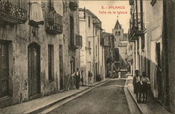 Palamos - Calle de la Iglesia Spain Postcard Postcard Postcard