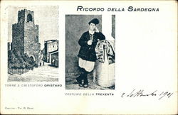 Torre S. Cristoforo and Costume of Trexenta, Sardinia Postcard
