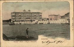 Grand Hotel e Bagui Pancaldi Livorno, Italy Postcard Postcard