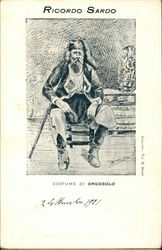 Traditional Costume of Orgosolo, Sardinia Postcard