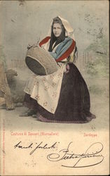Traditional Women's Costume of Sennori, Sardinia Postcard