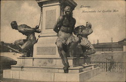 Monumento dei Quattro Mori Livorno, Italy Postcard Postcard Postcard