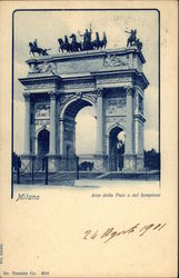 Arco della Pace o del Sempione Milan, Italy Postcard Postcard