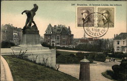Avenue Louise - Statue of the Wrestlers Postcard